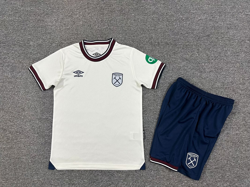 Kids-West Ham 25/26 Away Off-White Soccer Jersey